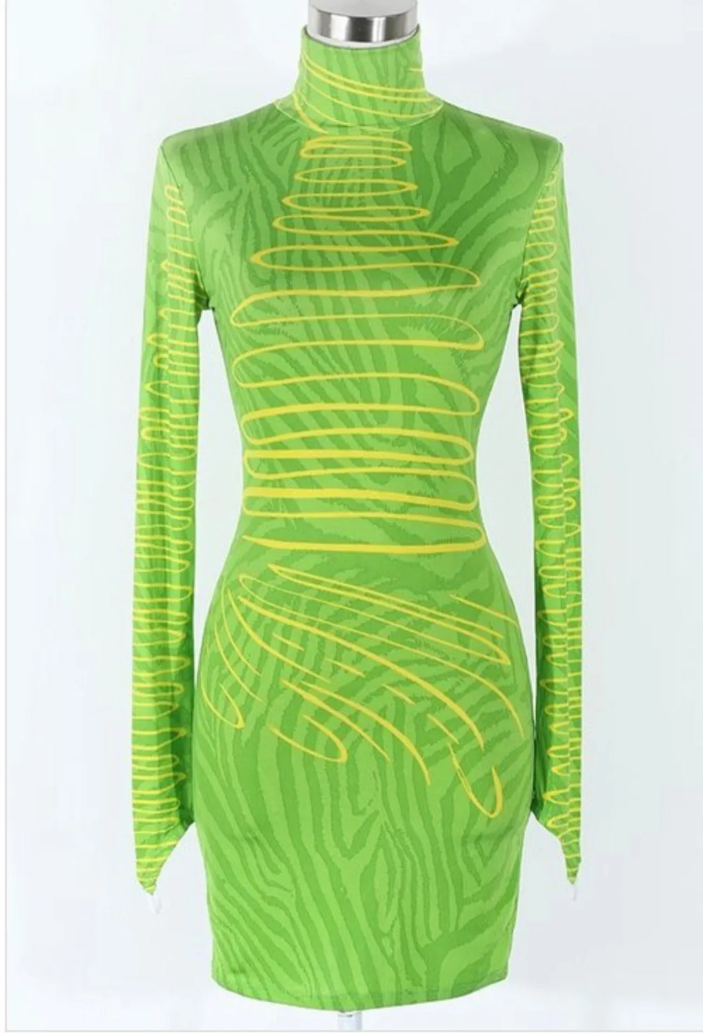 Painted on Body Con Dress