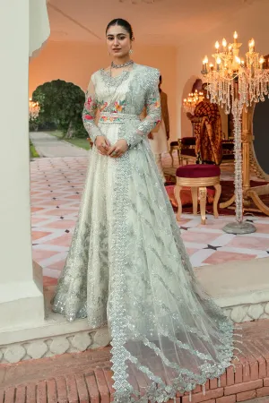 Pakistani Wedding Dress in Embroidered Pishwas Style With Dupatta