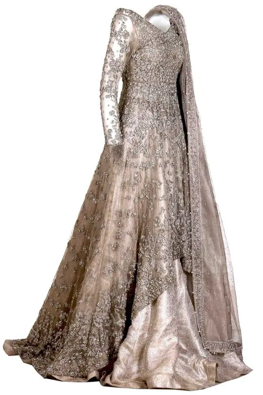 Pakistani Wedding Dress In Kundan Net # B2056