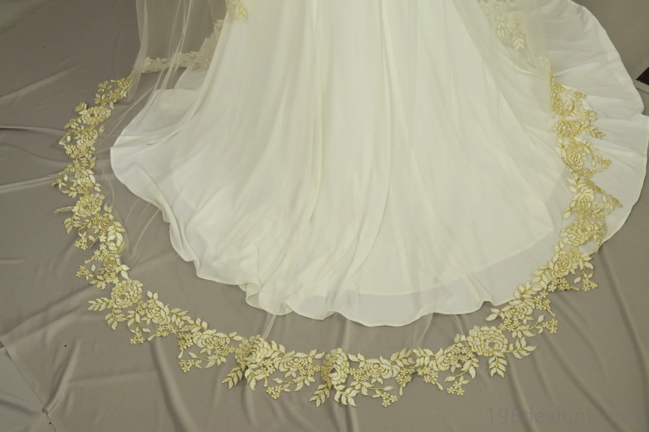 Panoply Pageant 44295 Strapless Jersey Gown with Body Veil Wedding Dress