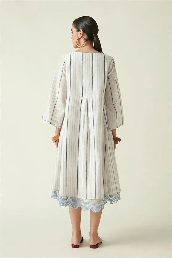 Payal Pratap   I   Hoggs Hollow Willie Dress with Yoke Cotton Silk Ecru Transition Edit 4SB-116