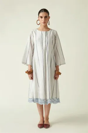Payal Pratap   I   Hoggs Hollow Willie Dress with Yoke Cotton Silk Ecru Transition Edit 4SB-116