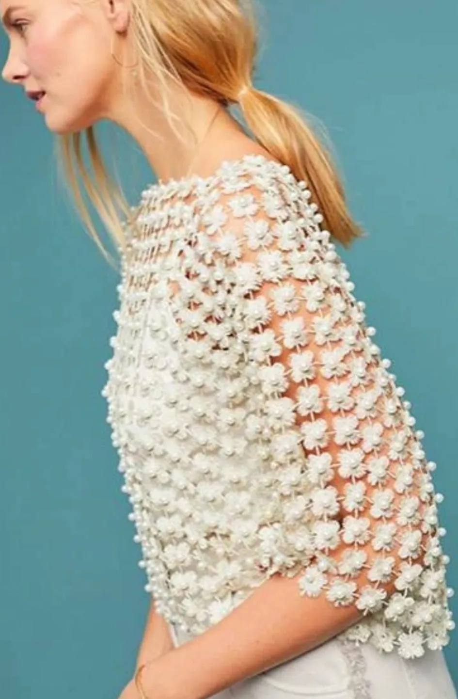 Pearl lace top