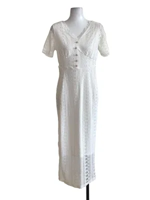 Pearl White Lace Sheath Dress