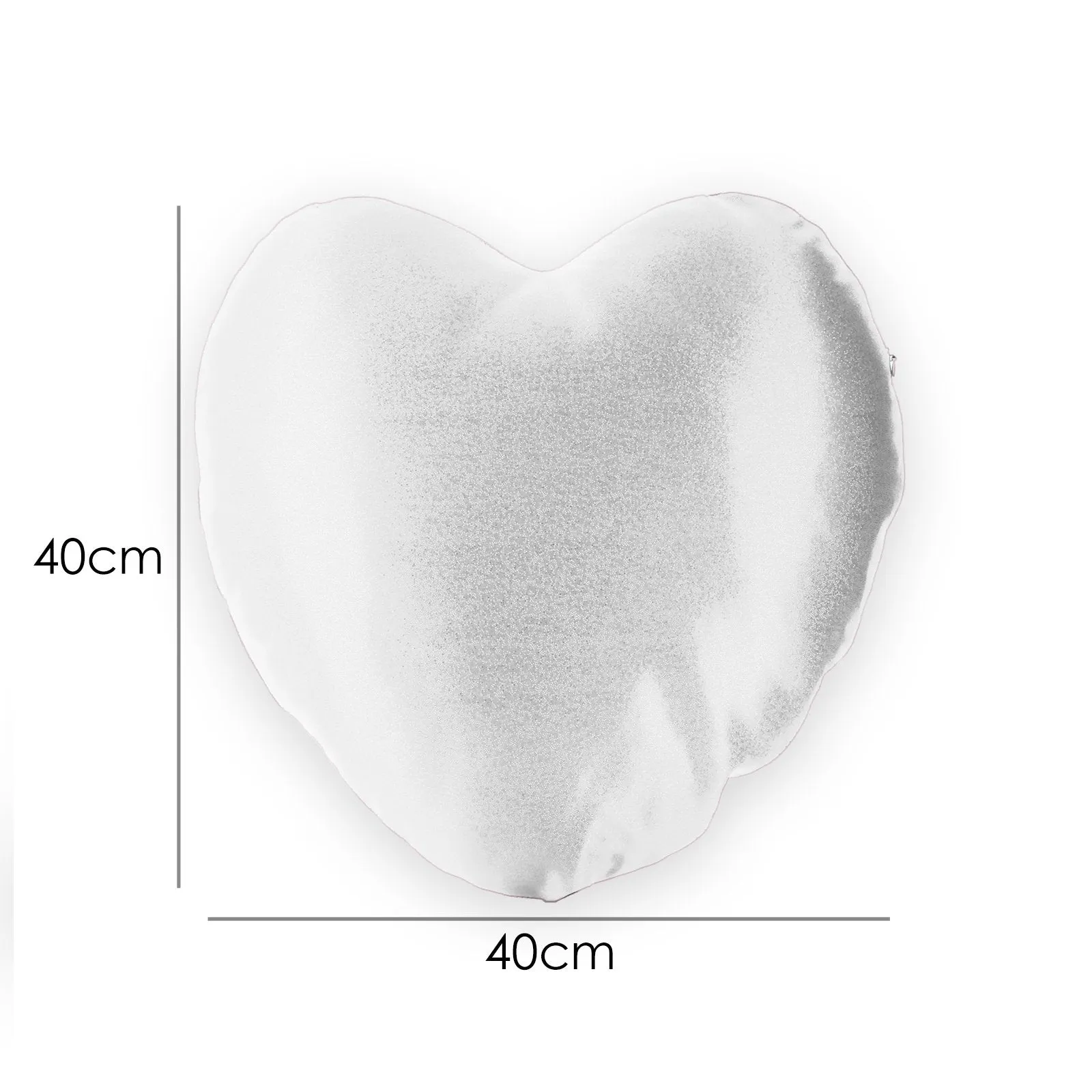 Personalised Glitter Heart Cushion with Cute Text and Black Hair White Dress Ballerina