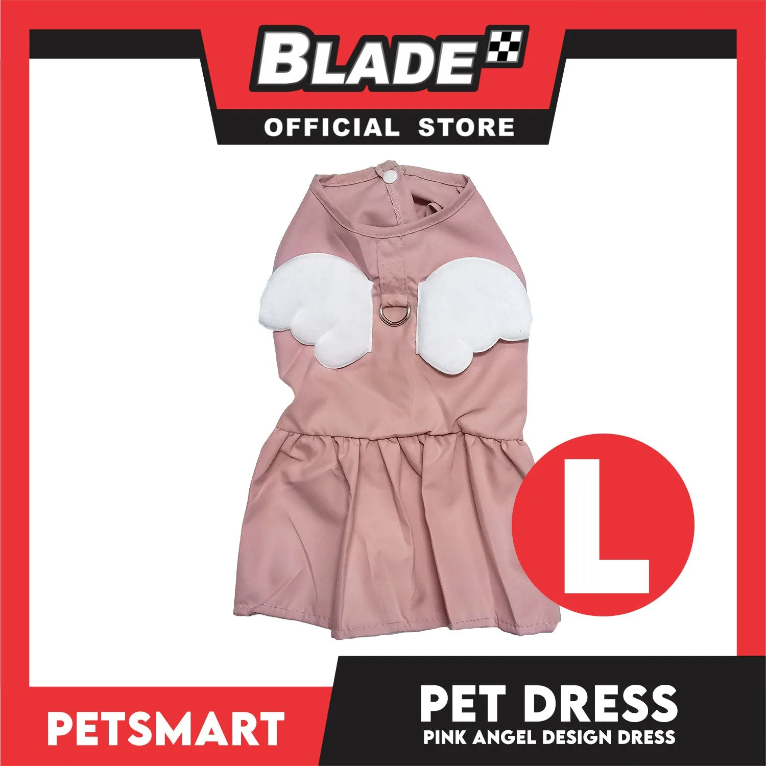 Pet Dress Pink Angel Design (Large) Pet Clothes