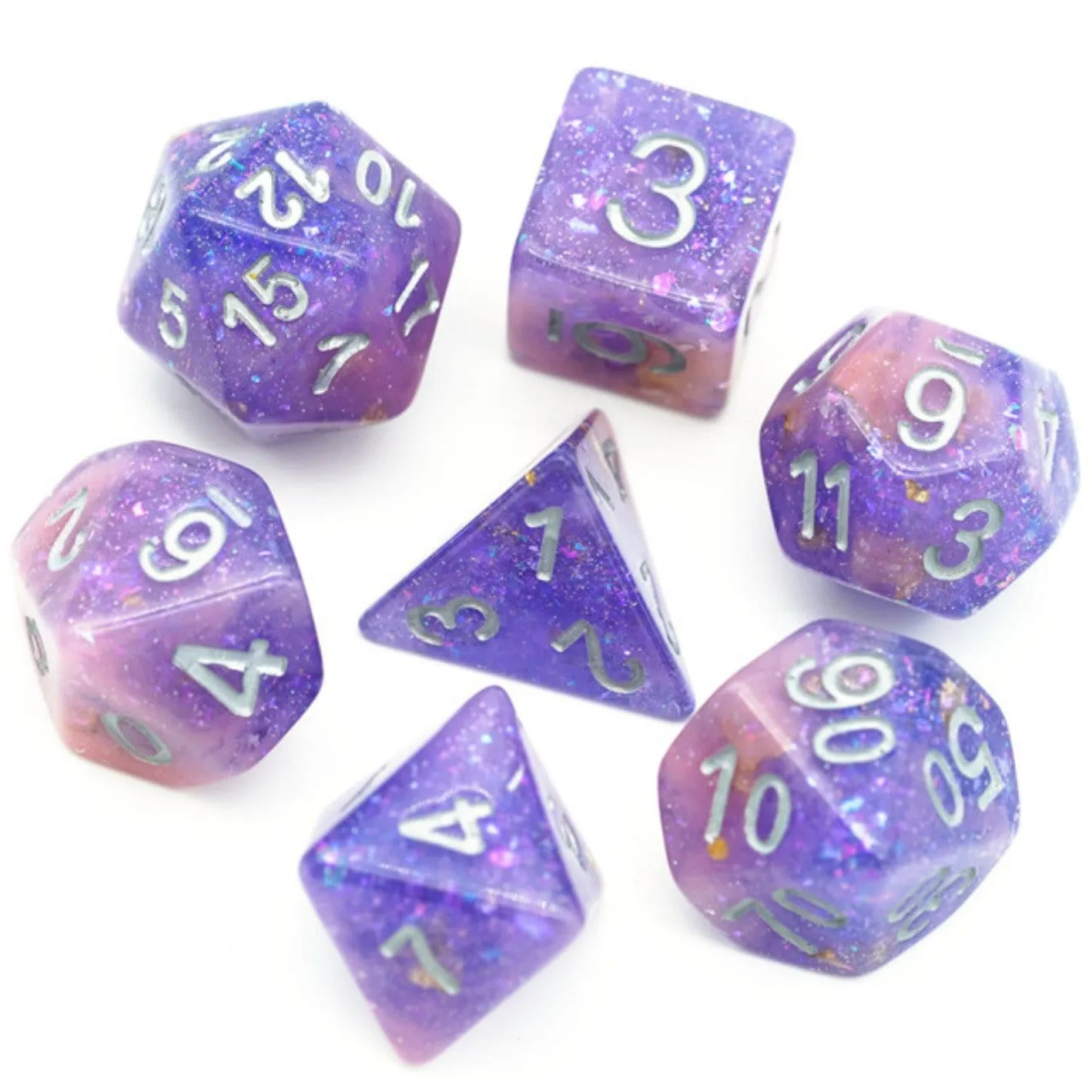 Pink & Purple Seabed Treasure RPG Dice Set