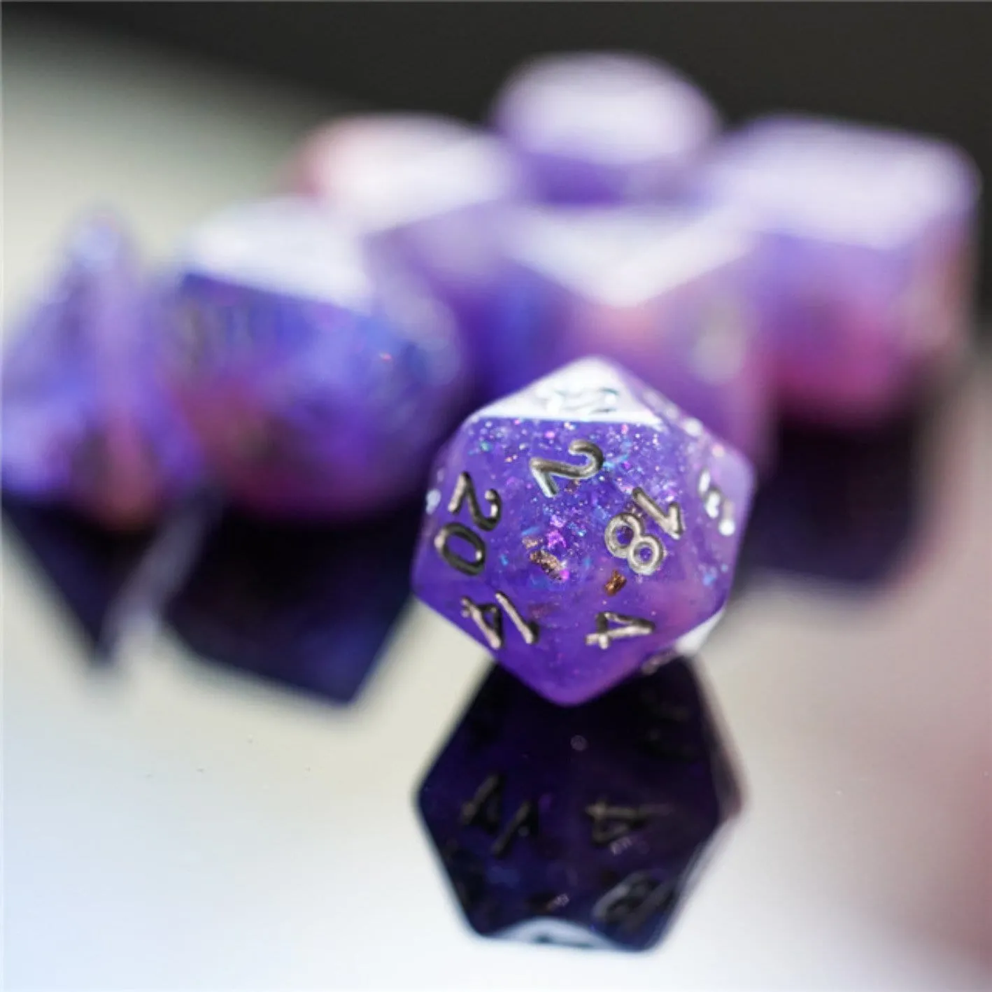 Pink & Purple Seabed Treasure RPG Dice Set