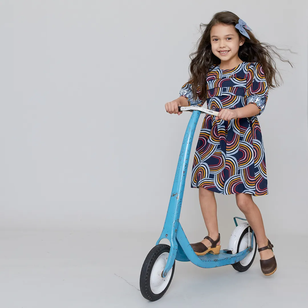 Pink Chicken Blue Rainbows Evelyn Dress