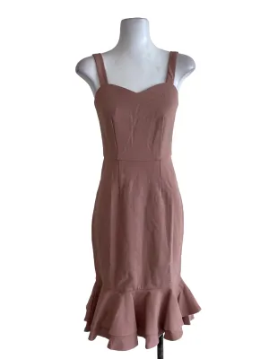 Pink Plain Sheath Dress