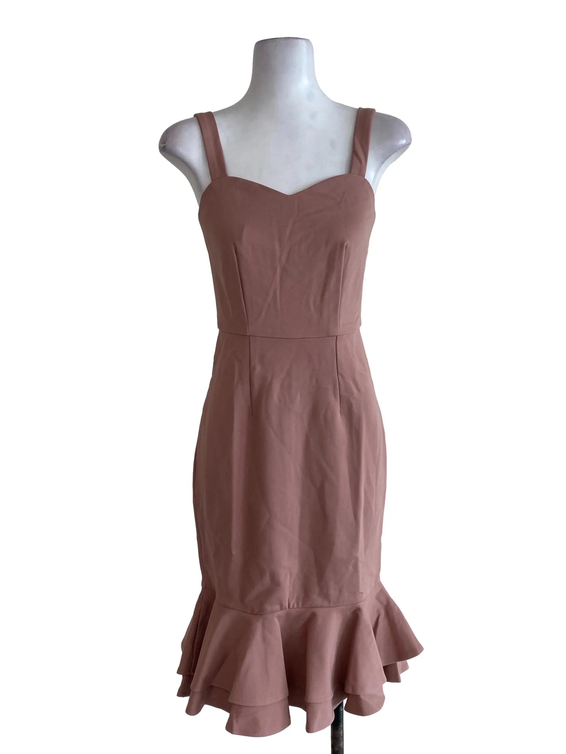 Pink Plain Sheath Dress