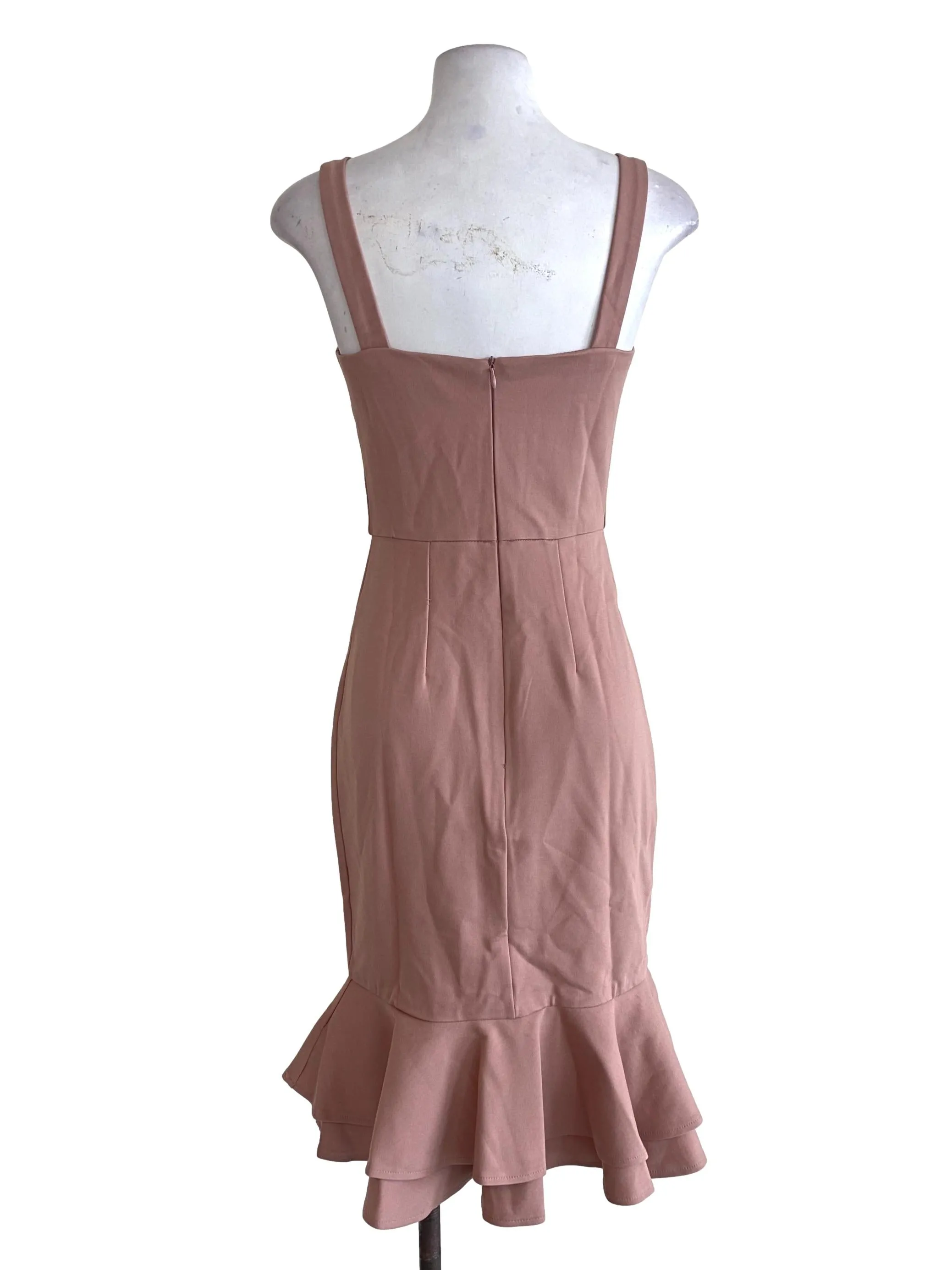 Pink Plain Sheath Dress