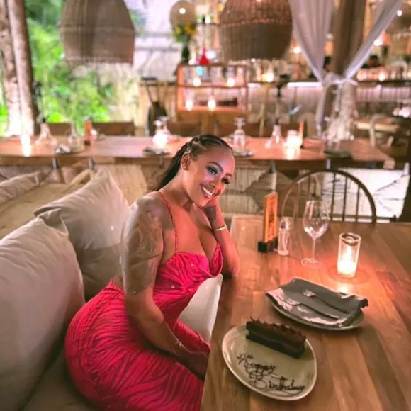 Pink satin dress