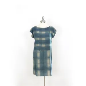 PLAID on PLAID.  Hand dyed Indigo dress.