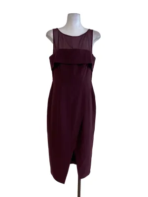 Plum Overlapped Sheath Dress
