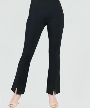 Pointe knit kick front slit pant