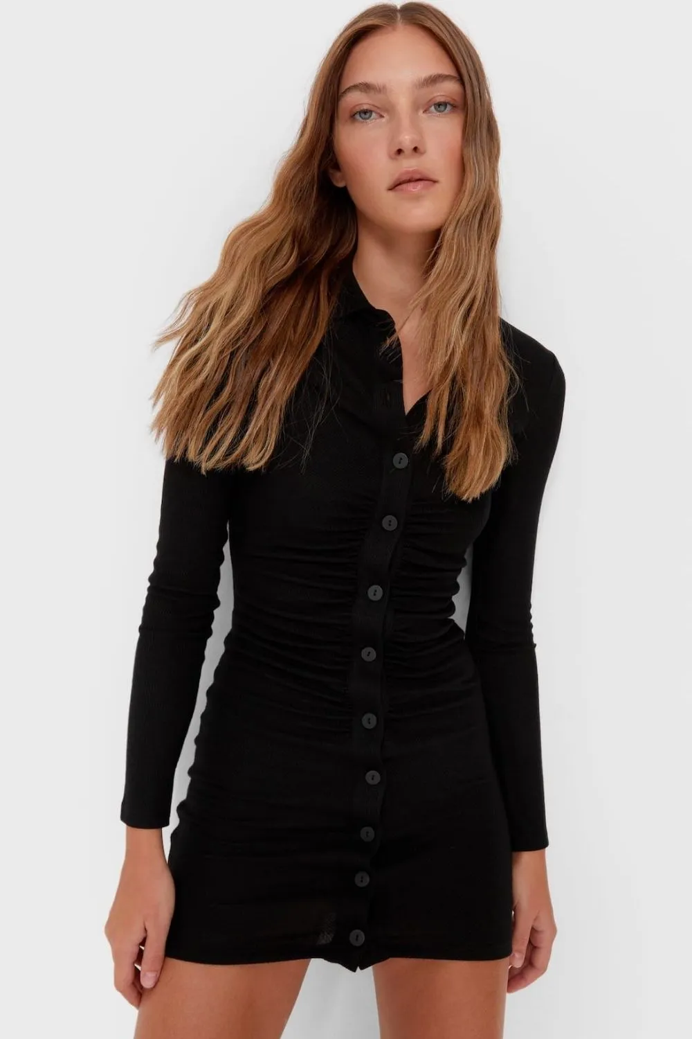 Polo Dress With Wrinkled Detail Dress
