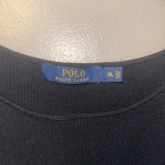 Polo Ralph Lauren dress - black knit long sleeve round neck fit and flare