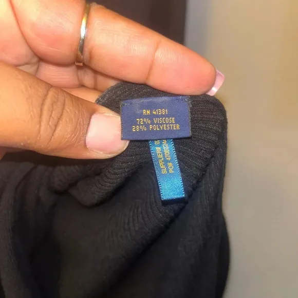 Polo Ralph Lauren dress - black knit long sleeve round neck fit and flare
