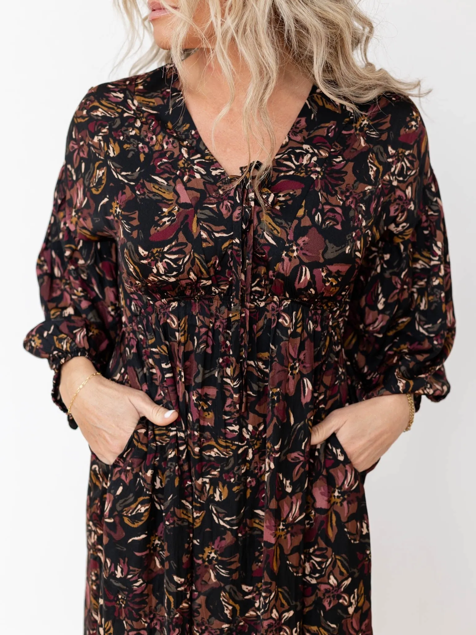 Printed Satin Midi Dress