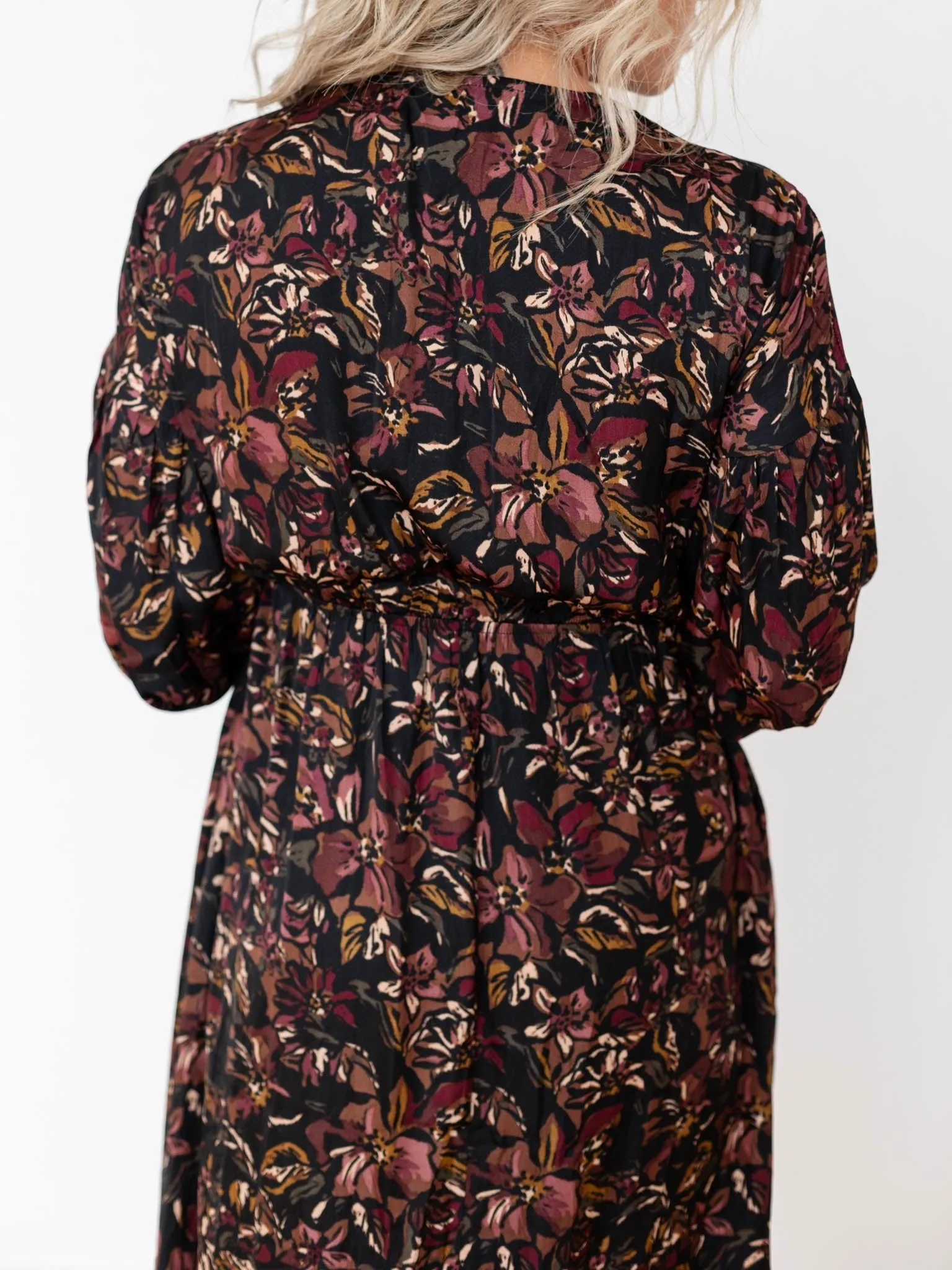 Printed Satin Midi Dress