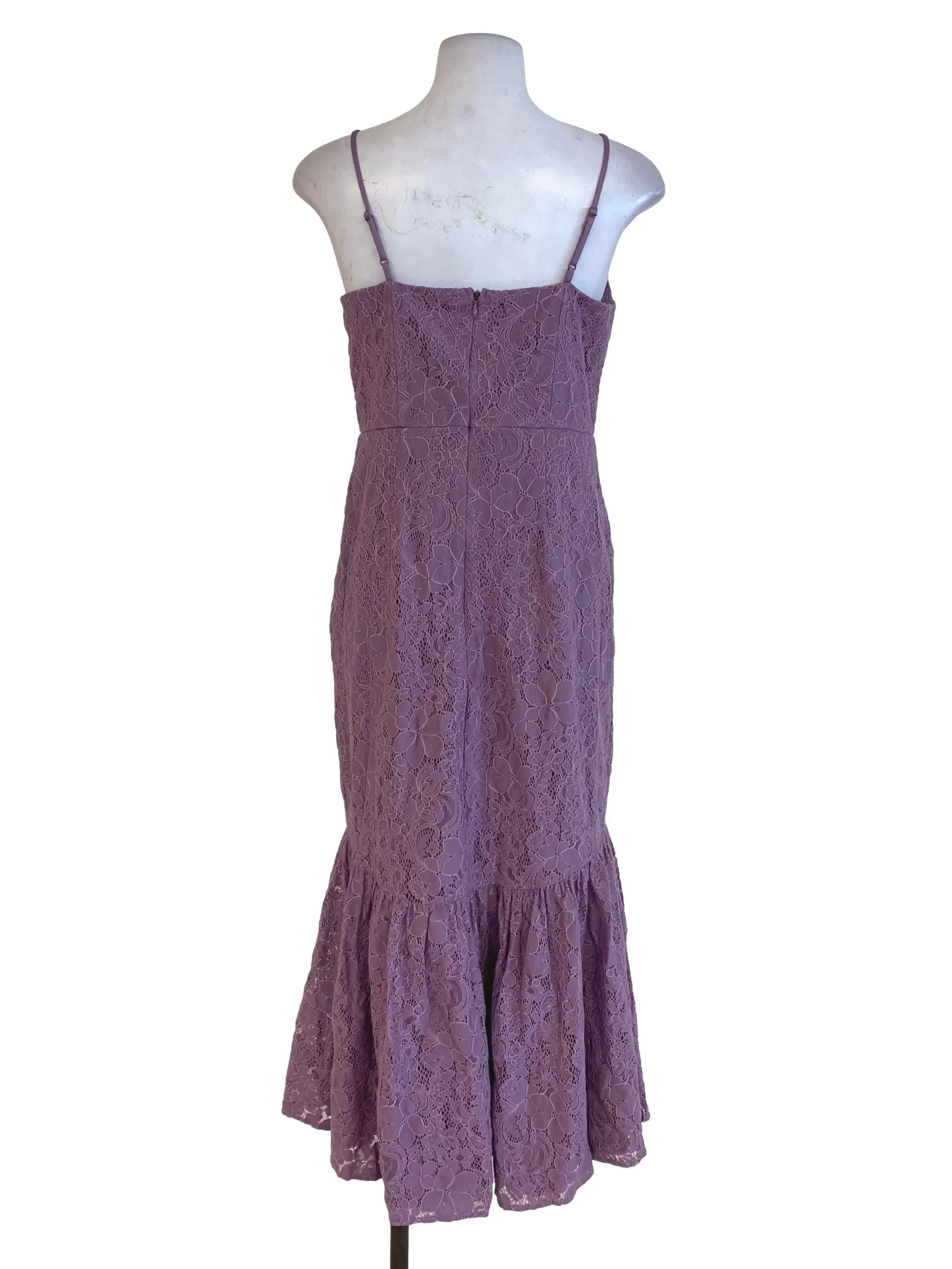 Purple Floral Laced Sheath Dress