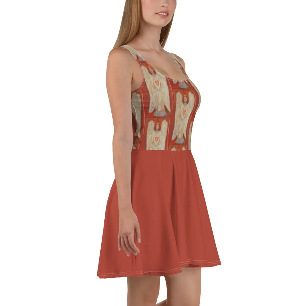 "Angel - Coral" Skater Dress