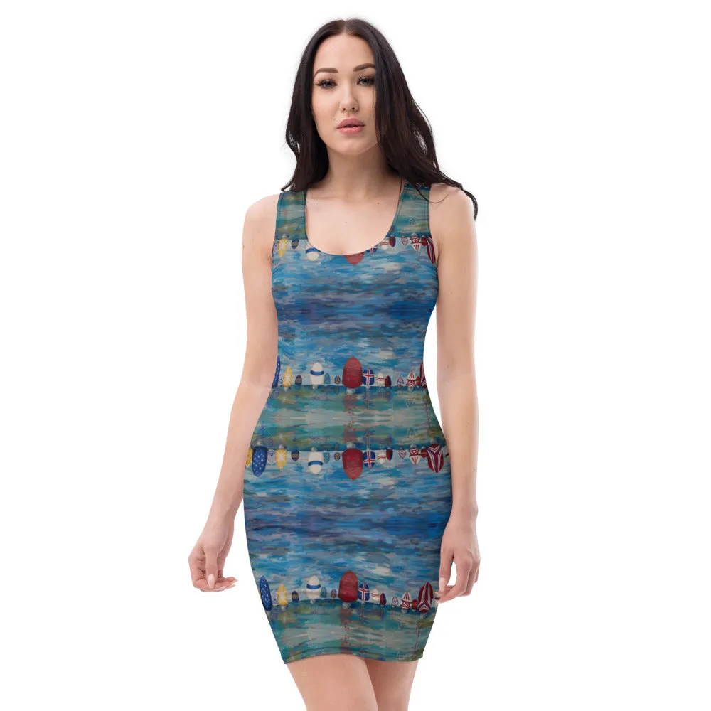 "Spinnaker Party" - Mirrored - Tank Sheath Dress