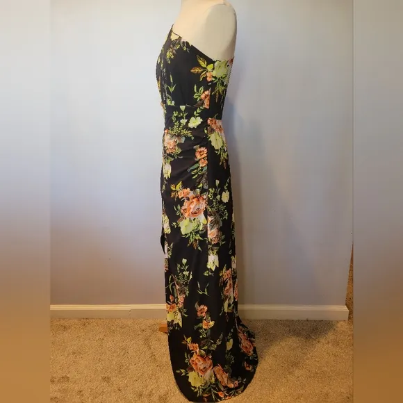 RACHEL Rachel Roy One-Shoulder Floral Gown SZ 8