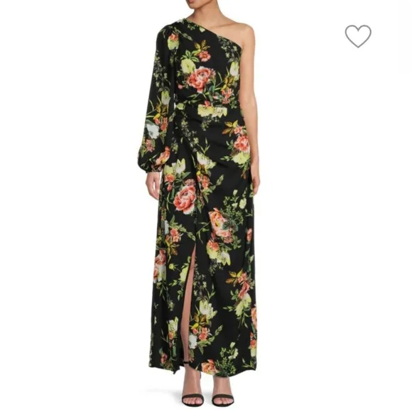 RACHEL Rachel Roy One-Shoulder Floral Gown SZ 8