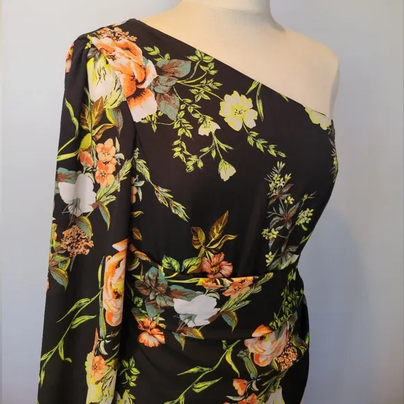 RACHEL Rachel Roy One-Shoulder Floral Gown SZ 8