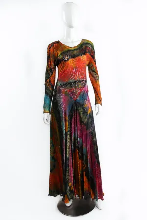 Rainbow Animal Print Silk Burnout Dress