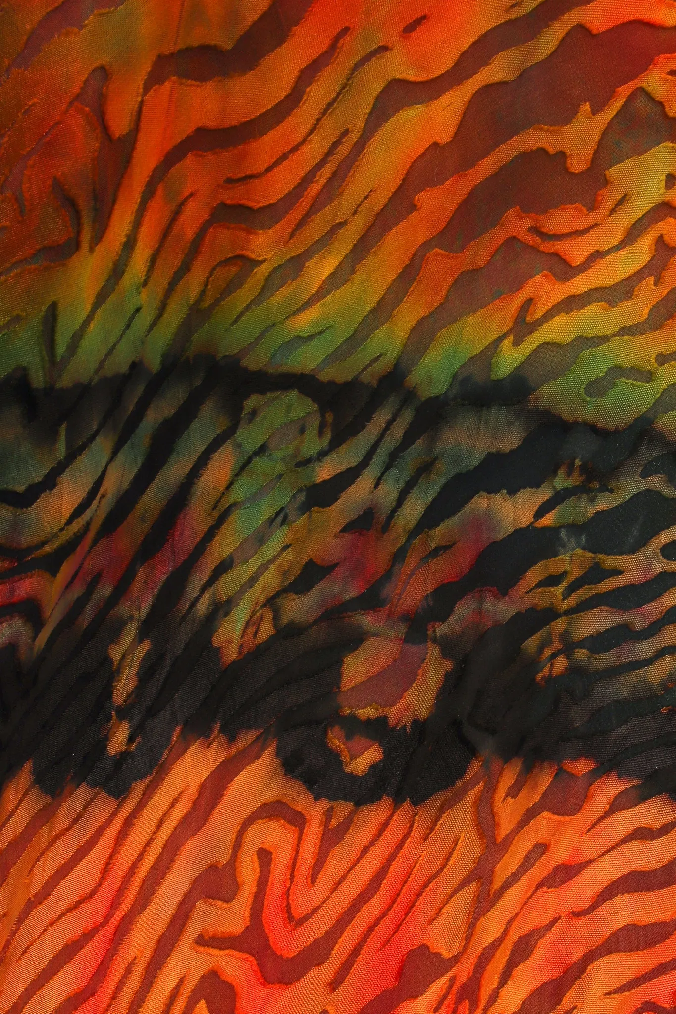 Rainbow Animal Print Silk Burnout Dress