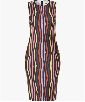 Rainbow Stripe Sleeveless Dress