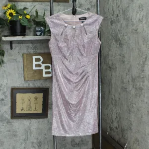 R&M Richards Womens Stretch Shiny Sheath Sleeveless Dress 166eda0bca521e Pink 6