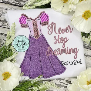 {Rapunzel Dress} applique tee