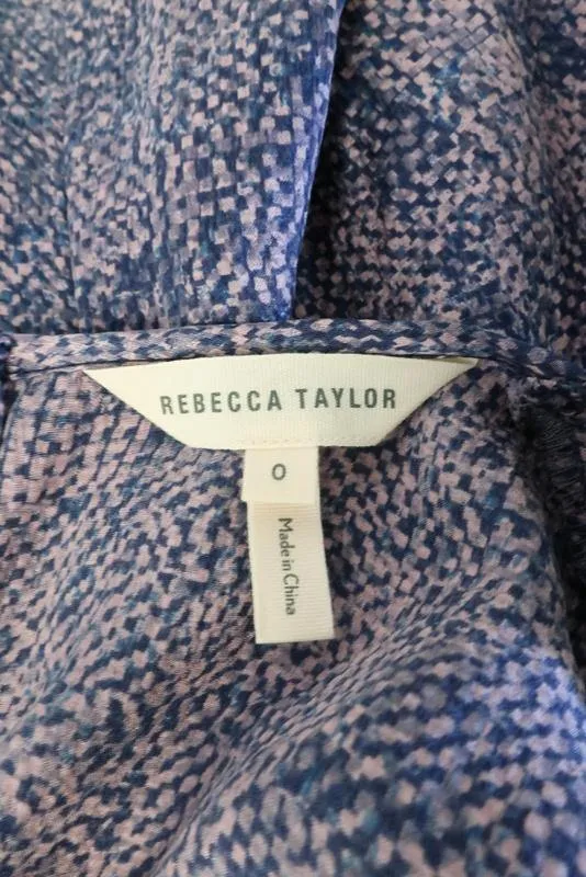 Rebecca Taylor Dress Purple/Pink Static Silk Size 0 Sleeveless Layered Mini