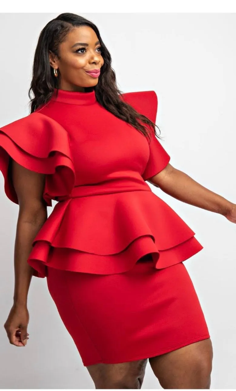 Red Ruffle Dress