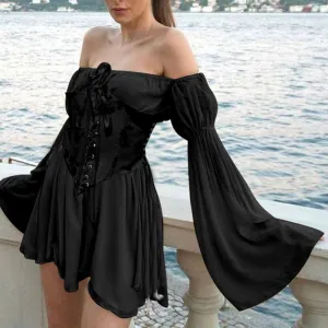 Renaissance Dress Vintage Lace Up Tie Back Bustier Corset Top