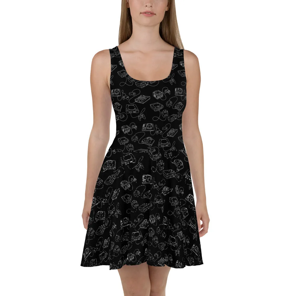 Retro Consoles All-Over Skater Dress