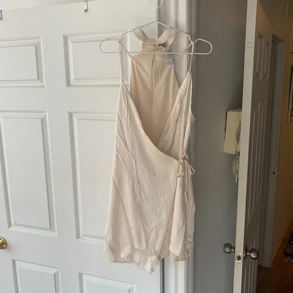 Revolve Endless Rose SATIN SLIP DRESS IN OYSTER