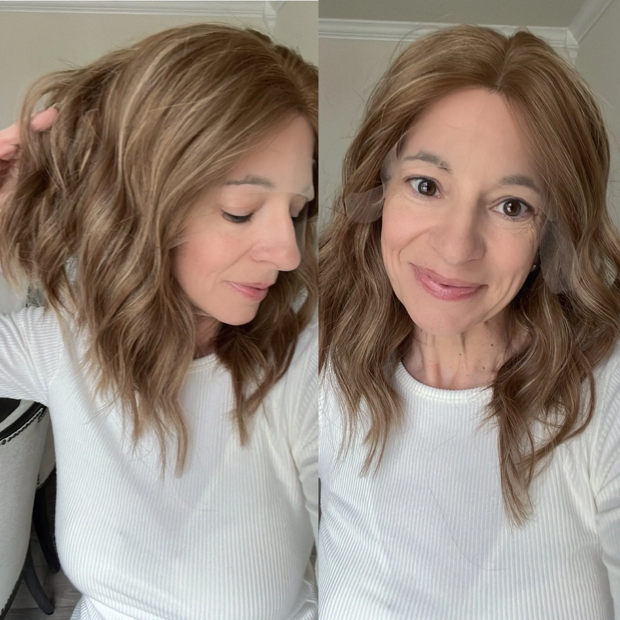 “RHEA" Premium Wig: Lace Top, Sz. M, 16" Inverted Lob