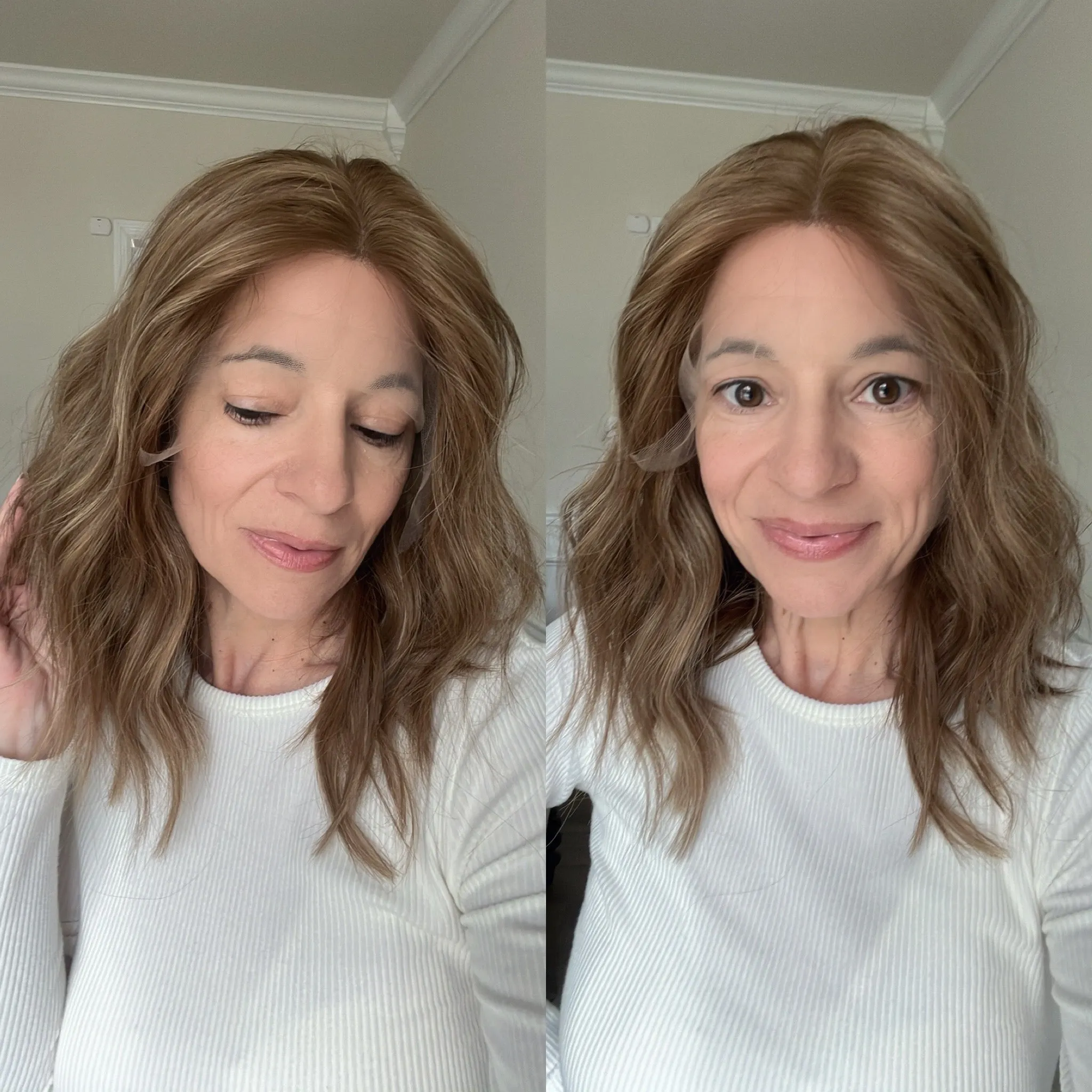 “RHEA" Premium Wig: Lace Top, Sz. M, 16" Inverted Lob
