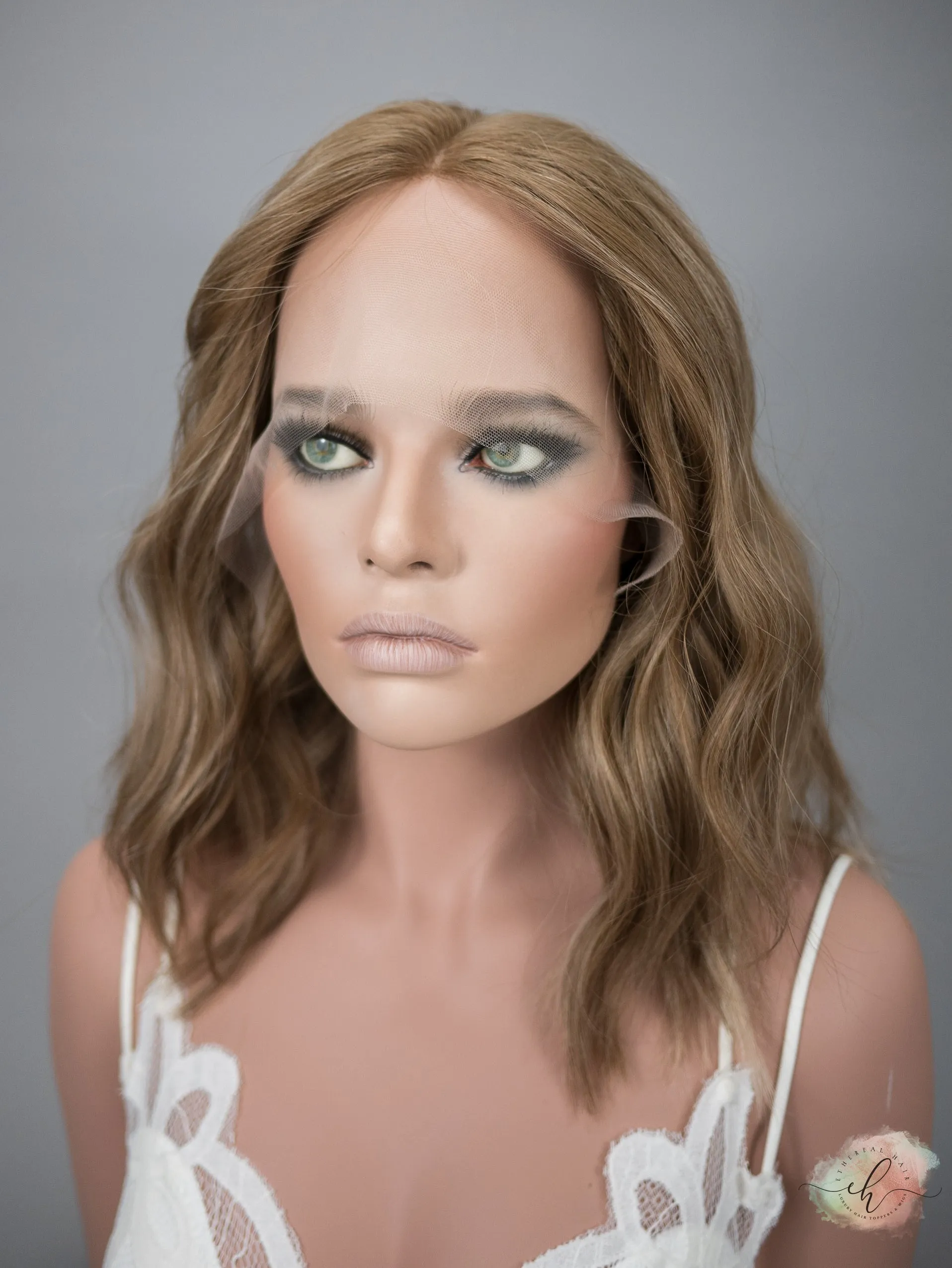 “RHEA" Premium Wig: Lace Top, Sz. M, 16" Inverted Lob