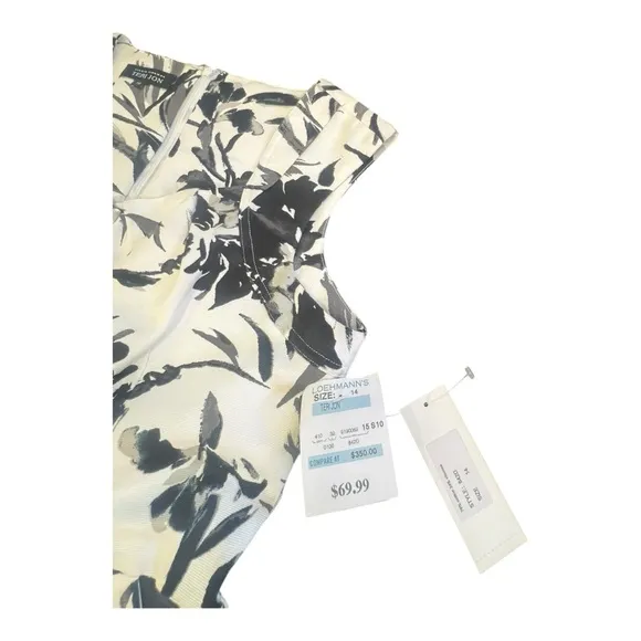 Rickie Freeman For Teri Jon Black And White Carnation Sleeveless Midi Size 12
