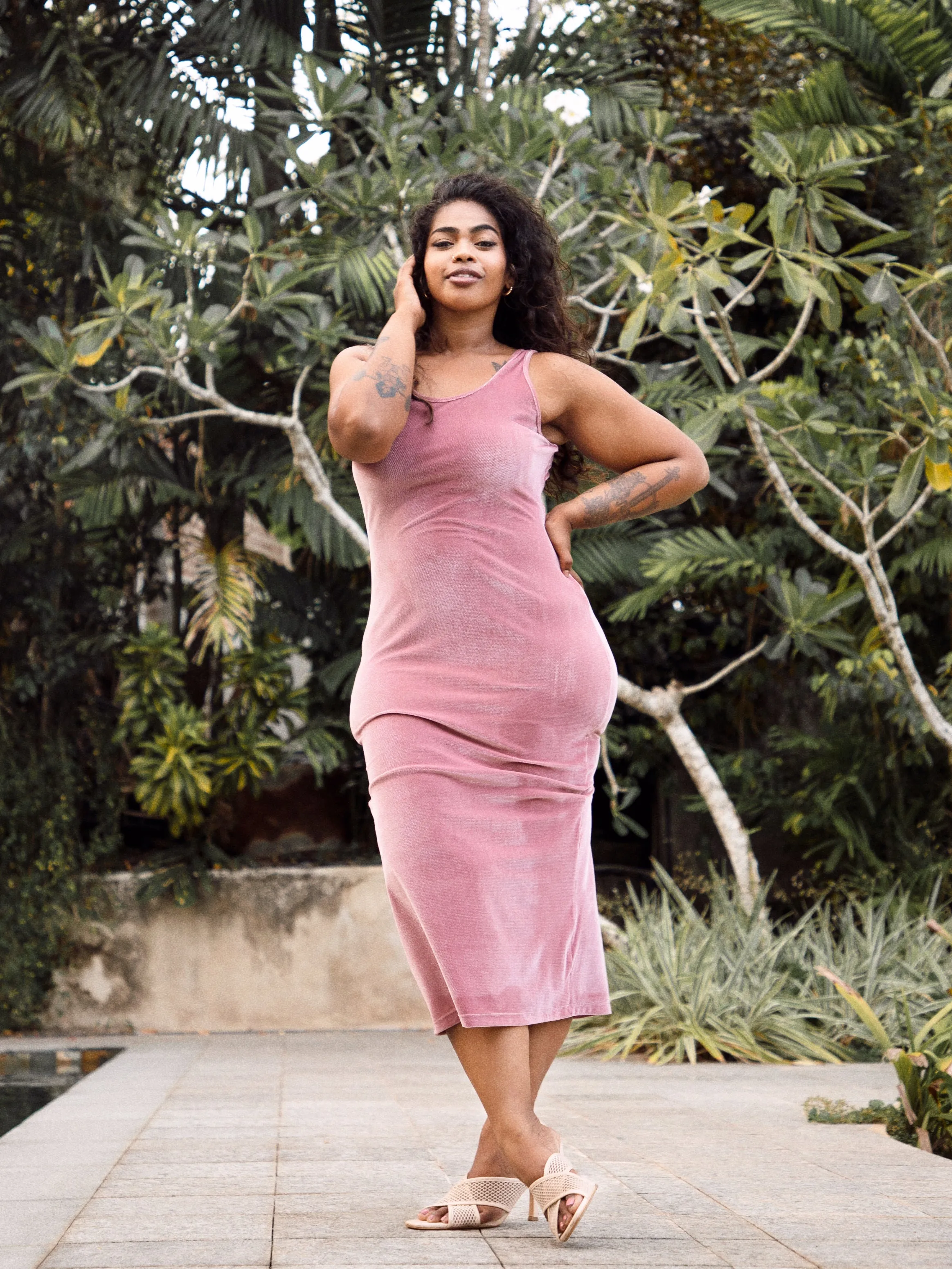 Round Neck Body Con Dress