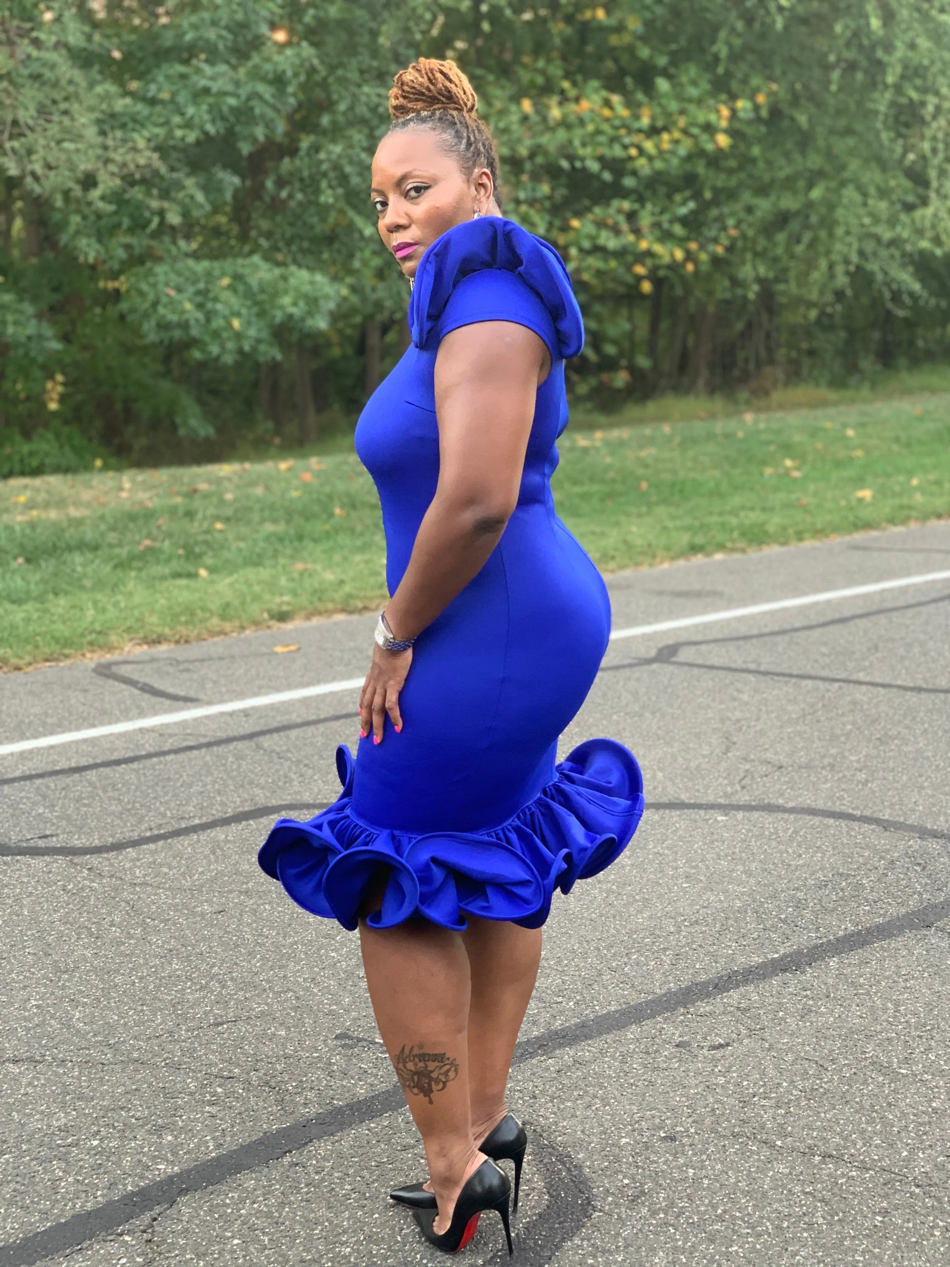 Royal One Shoulder Cocktail Dress