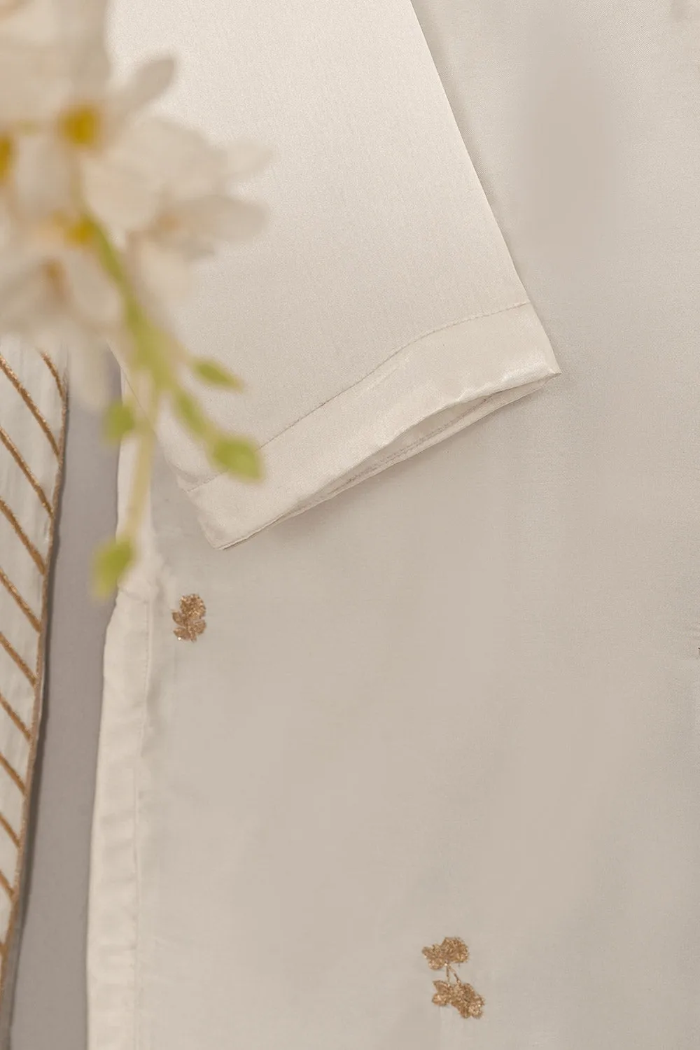 RTW-241-White - 3Pc Ready to Wear Embroidered Premium Adda Work Silk Dress