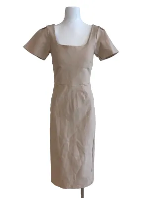 Salmon Sheath Plain Dress