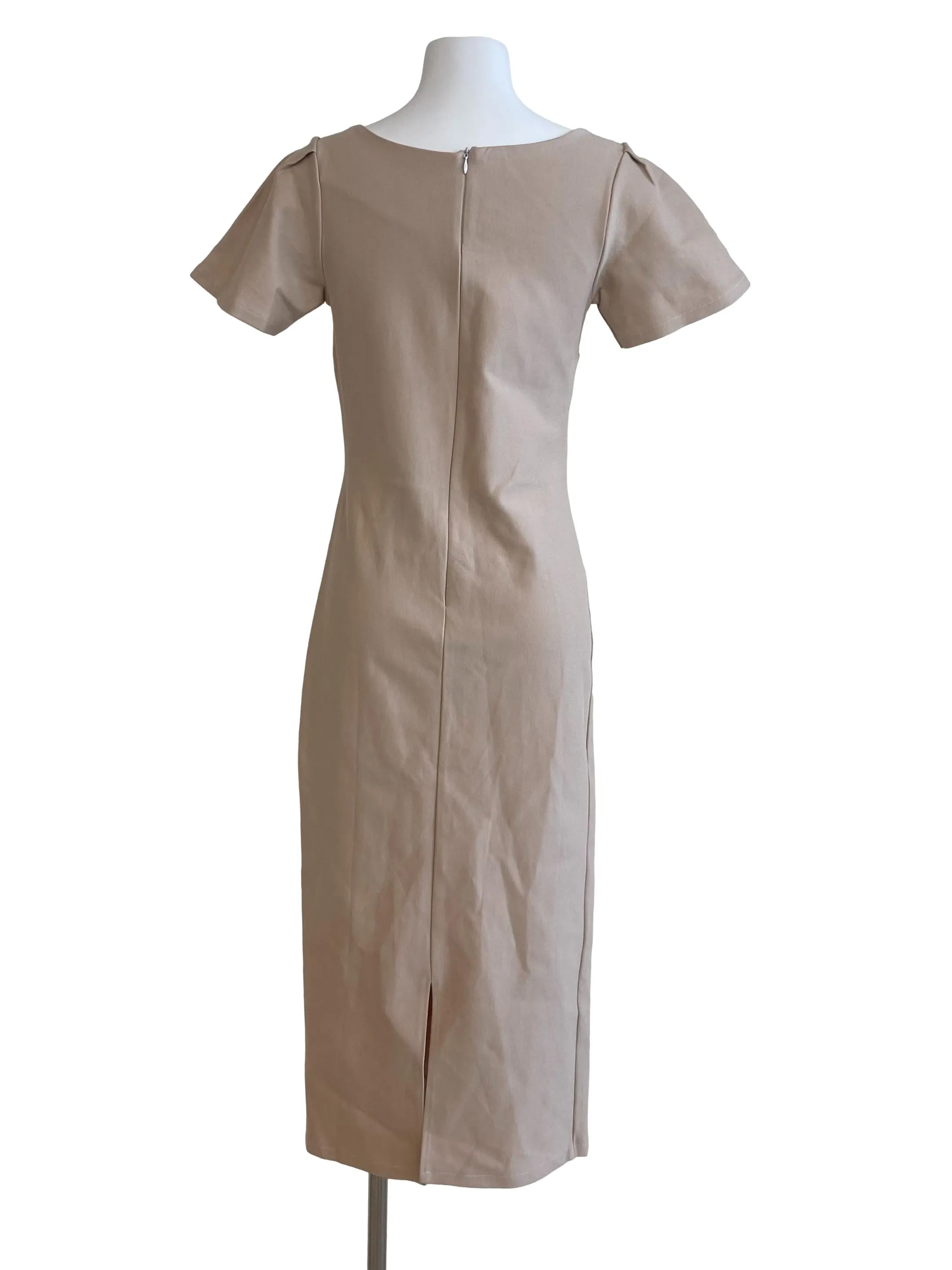 Salmon Sheath Plain Dress